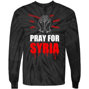 Support Pray For Syria Country Design Tie-Dye Long Sleeve Shirt