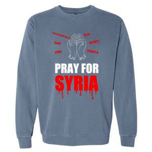 Support Pray For Syria Country Design Garment-Dyed Sweatshirt