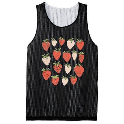 Strawberry Pattern Fruitarian Berry Strawberries Fruit Lover Mesh Reversible Basketball Jersey Tank