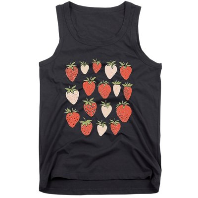 Strawberry Pattern Fruitarian Berry Strawberries Fruit Lover Tank Top