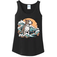 Summer Pitbull Funny Pitbull Mom Dog Mama Beach Vibes Dog Wave Summer Ladies Essential Tank