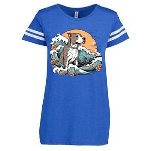 Summer Pitbull Funny Pitbull Mom Dog Mama Beach Vibes Dog Wave Summer Enza Ladies Jersey Football T-Shirt