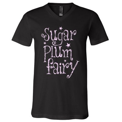 Sugar Plum Fairy Cute Christmas V-Neck T-Shirt