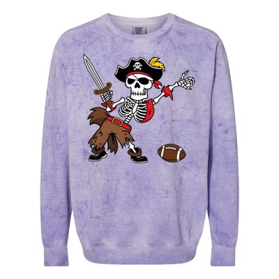 Skeleton Pirate Football Halloween Costume Design Colorblast Crewneck Sweatshirt