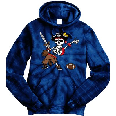 Skeleton Pirate Football Halloween Costume Design Tie Dye Hoodie