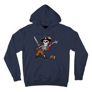 Skeleton Pirate Football Halloween Costume Design Tall Hoodie