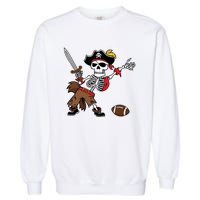 Skeleton Pirate Football Halloween Costume Design Garment-Dyed Sweatshirt