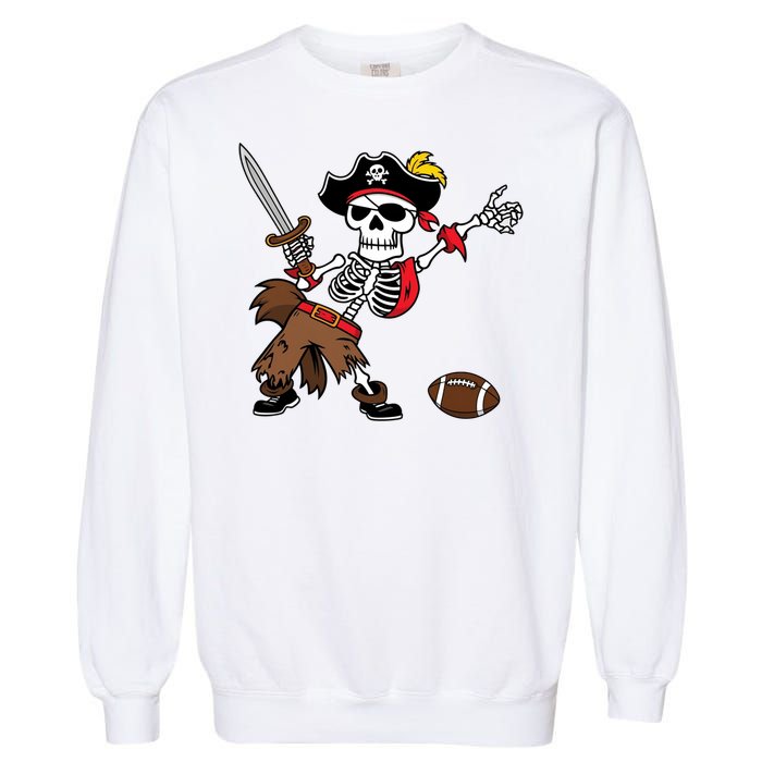 Skeleton Pirate Football Halloween Costume Design Garment-Dyed Sweatshirt