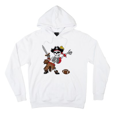 Skeleton Pirate Football Halloween Costume Design Hoodie