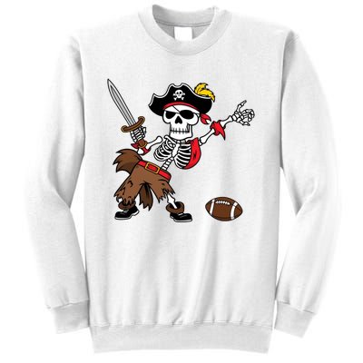 Skeleton Pirate Football Halloween Costume Design Sweatshirt