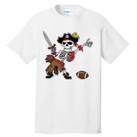 Skeleton Pirate Football Halloween Costume Design Tall T-Shirt