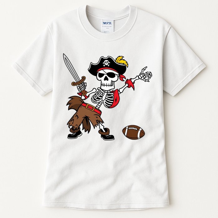 Skeleton Pirate Football Halloween Costume Design Tall T-Shirt