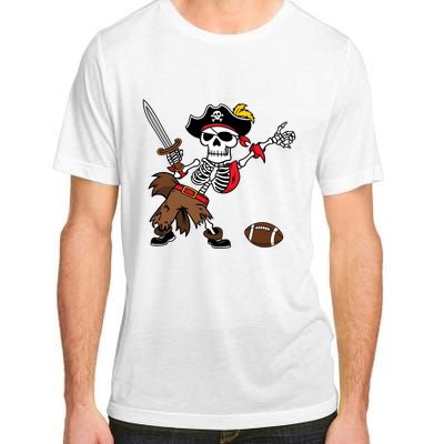 Skeleton Pirate Football Halloween Costume Design Adult ChromaSoft Performance T-Shirt