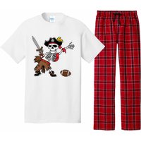 Skeleton Pirate Football Halloween Costume Design Pajama Set