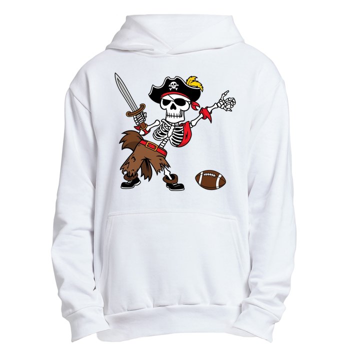 Skeleton Pirate Football Halloween Costume Design Urban Pullover Hoodie