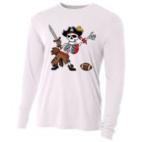 Skeleton Pirate Football Halloween Costume Design Cooling Performance Long Sleeve Crew