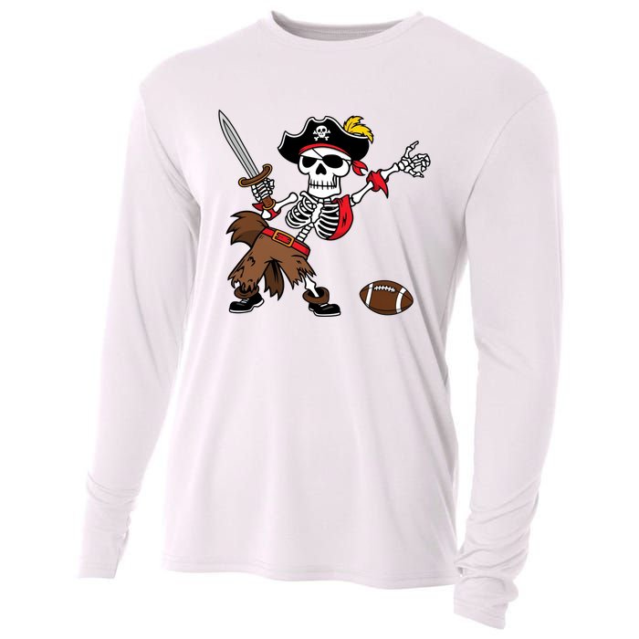 Skeleton Pirate Football Halloween Costume Design Cooling Performance Long Sleeve Crew