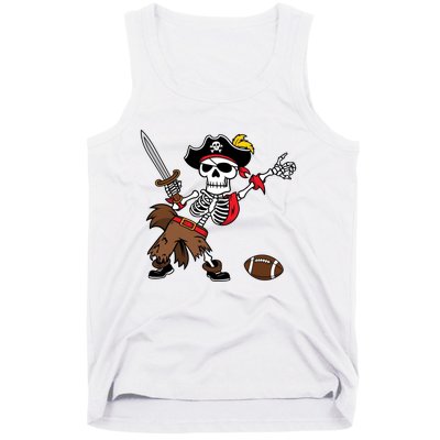 Skeleton Pirate Football Halloween Costume Design Tank Top