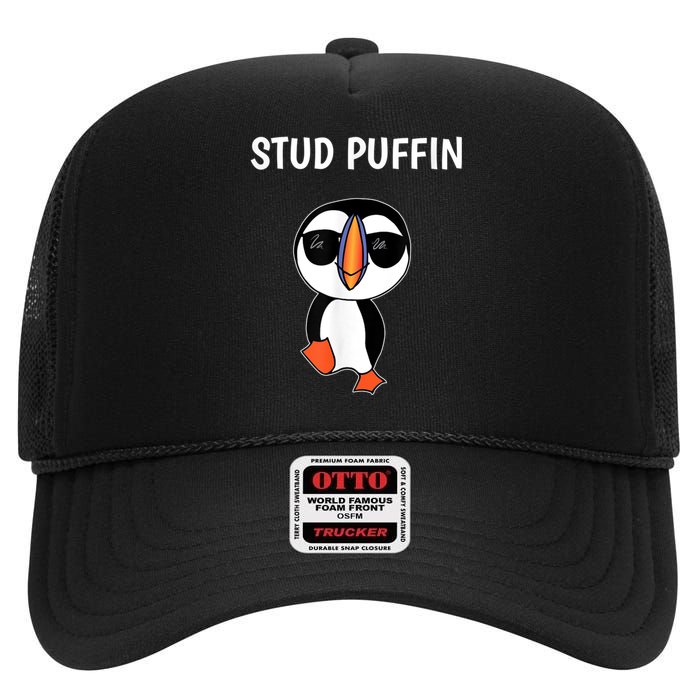 Stud Puffin Funny Bird High Crown Mesh Back Trucker Hat