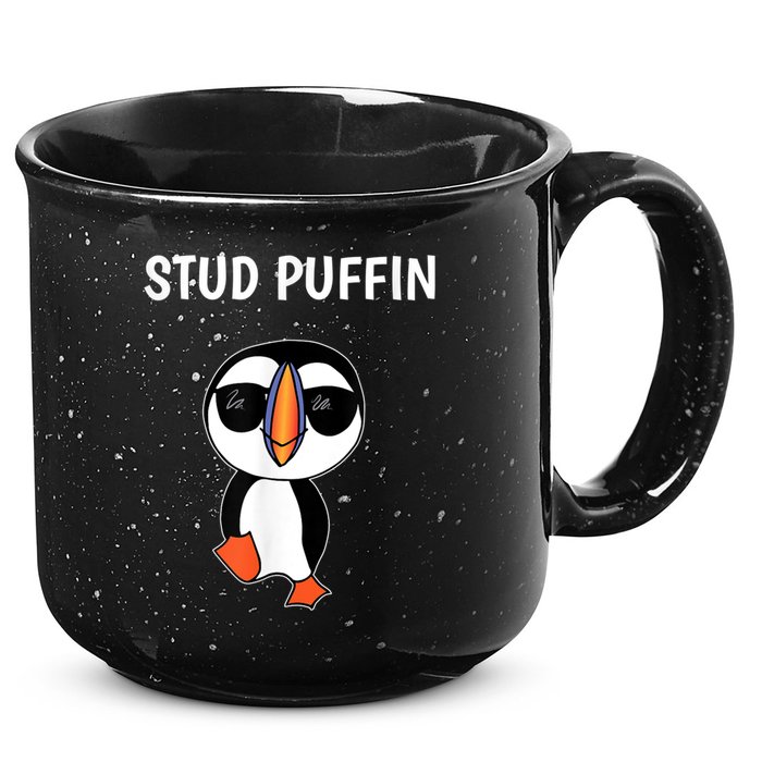 Stud Puffin Funny Bird 15oz Campfire Ceramic Mug