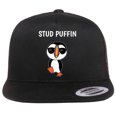 Stud Puffin Funny Bird Flat Bill Trucker Hat