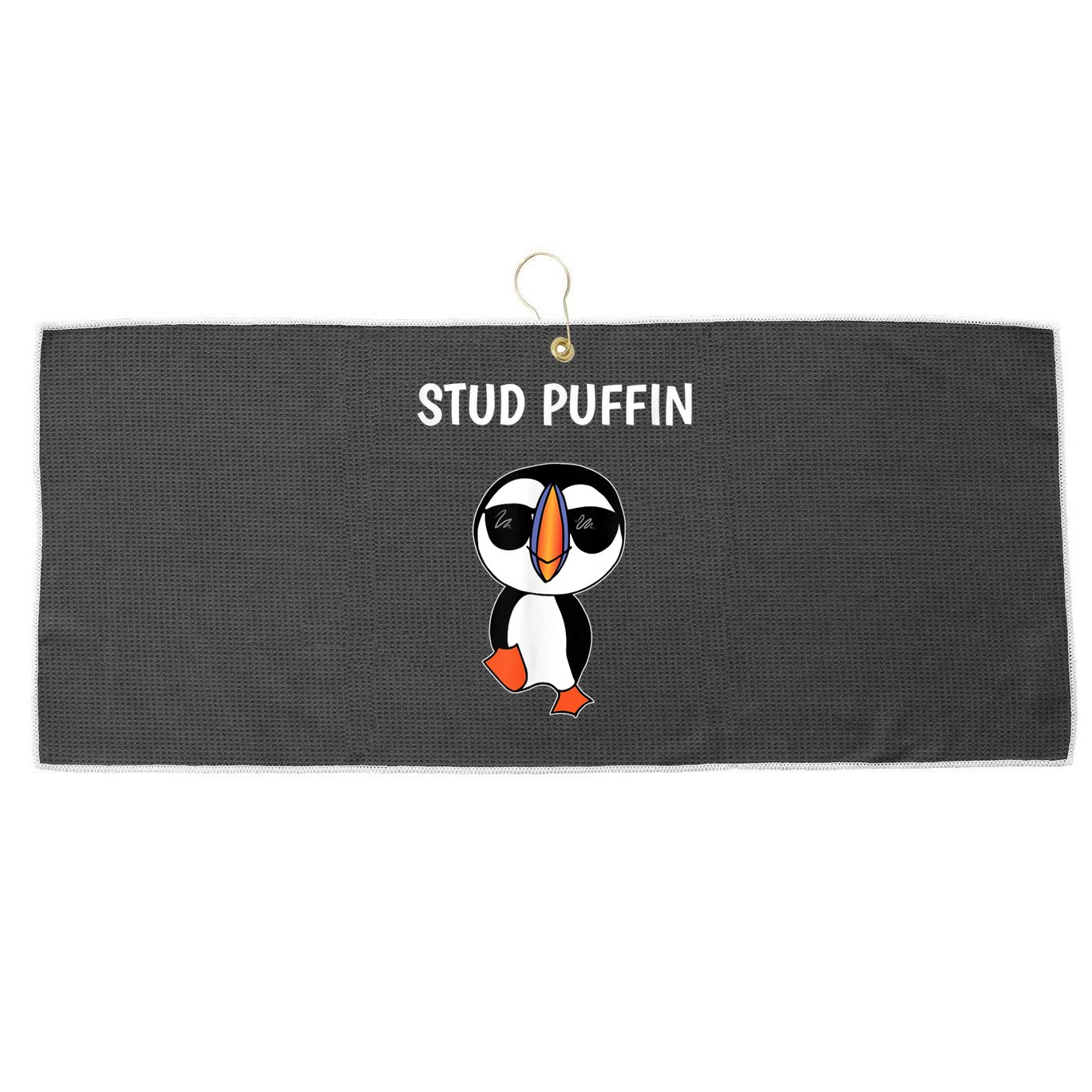 Stud Puffin Funny Bird Large Microfiber Waffle Golf Towel