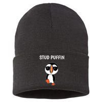 Stud Puffin Funny Bird Sustainable Knit Beanie