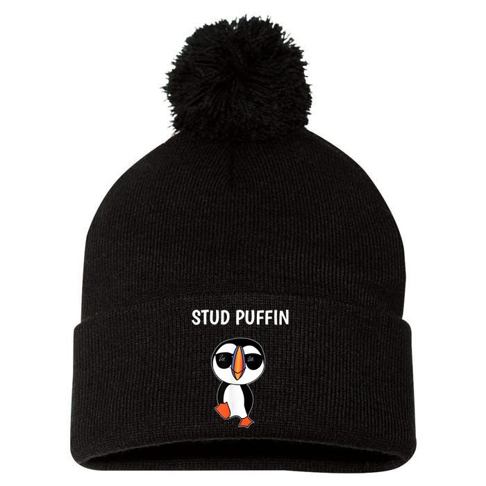 Stud Puffin Funny Bird Pom Pom 12in Knit Beanie