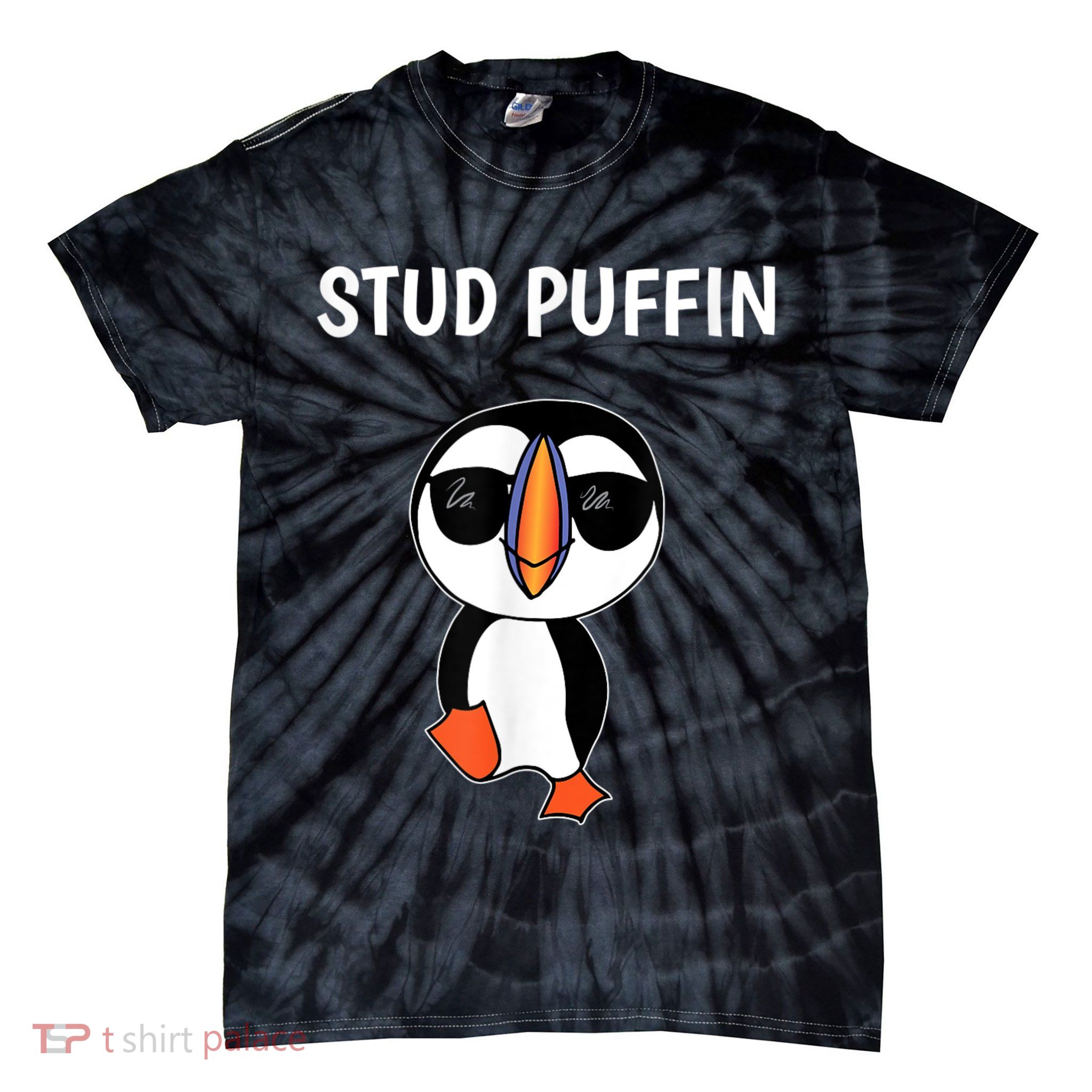 Stud Puffin Funny Bird Tie-Dye T-Shirt