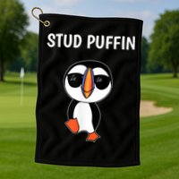 Stud Puffin Funny Bird Golf Towel