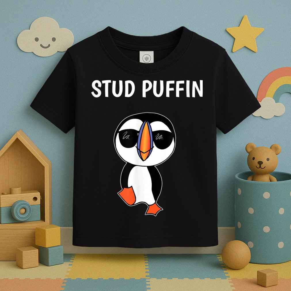 Stud Puffin Funny Bird Toddler T-Shirt