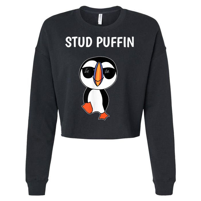 Stud Puffin Funny Bird Cropped Pullover Crew