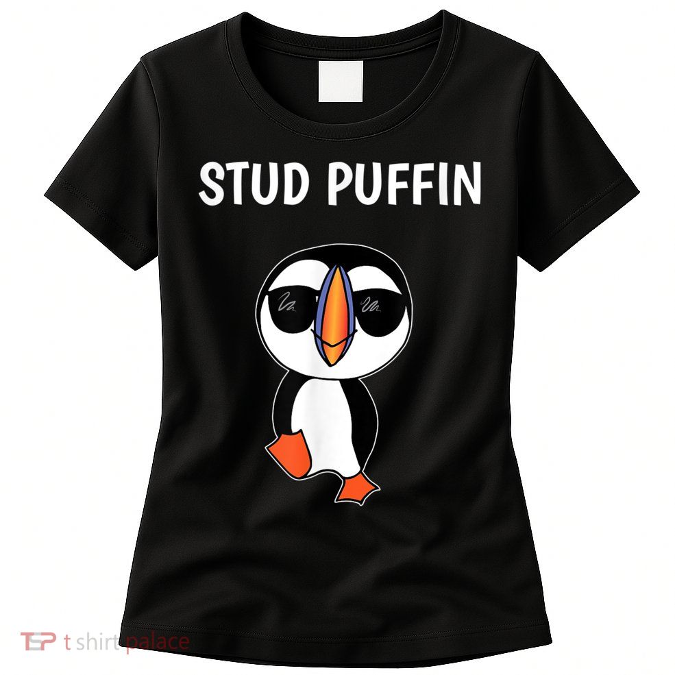 Stud Puffin Funny Bird Womens T-Shirt
