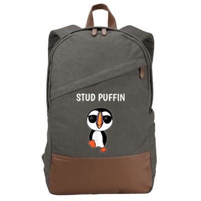 Stud Puffin Funny Bird Cotton Canvas Backpack