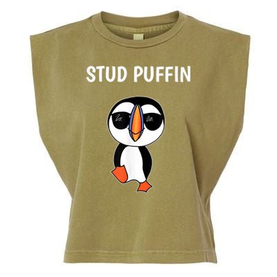 Stud Puffin Funny Bird Garment-Dyed Women's Muscle Tee