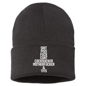 Shit Piss Fuck Cunt Cocksucker Motherfucker And Tits Sustainable Knit Beanie