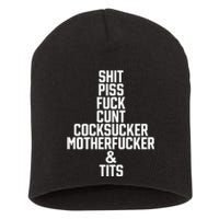 Shit Piss Fuck Cunt Cocksucker Motherfucker And Tits Short Acrylic Beanie