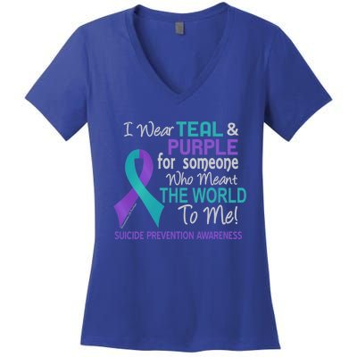 Suicide Prevention Funny Gift For Someone Who Meant World To Me Women's V-Neck T-Shirt