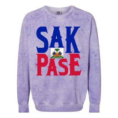 Sak Pase Funny Gift Cute Haitian Creole Pride Funny Gift Colorblast Crewneck Sweatshirt