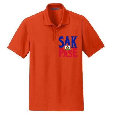 Sak Pase Funny Gift Cute Haitian Creole Pride Funny Gift Dry Zone Grid Polo