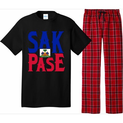 Sak Pase Funny Gift Cute Haitian Creole Pride Funny Gift Pajama Set