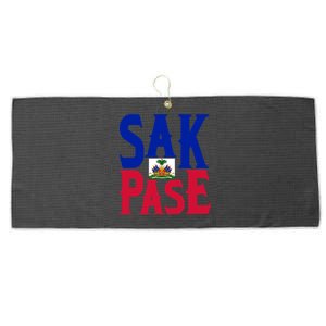 Sak Pase Funny Gift Cute Haitian Creole Pride Funny Gift Large Microfiber Waffle Golf Towel