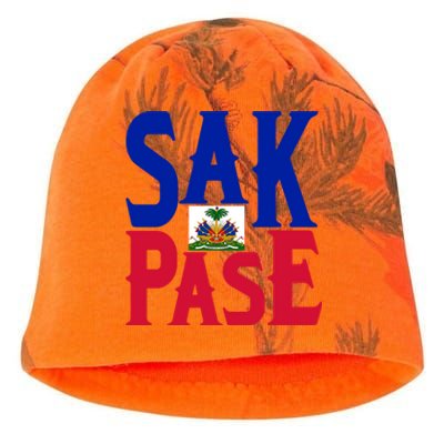 Sak Pase Funny Gift Cute Haitian Creole Pride Funny Gift Kati - Camo Knit Beanie