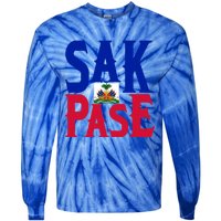 Sak Pase Funny Gift Cute Haitian Creole Pride Funny Gift Tie-Dye Long Sleeve Shirt