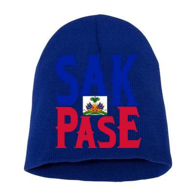 Sak Pase Funny Gift Cute Haitian Creole Pride Funny Gift Short Acrylic Beanie