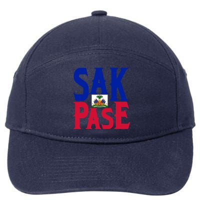 Sak Pase Funny Gift Cute Haitian Creole Pride Funny Gift 7-Panel Snapback Hat