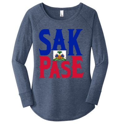 Sak Pase Funny Gift Cute Haitian Creole Pride Funny Gift Women's Perfect Tri Tunic Long Sleeve Shirt