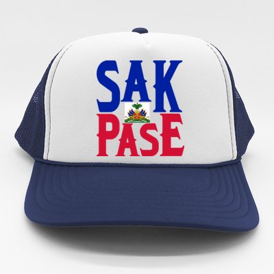 Sak Pase Funny Gift Cute Haitian Creole Pride Funny Gift Trucker Hat