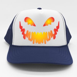 Scary Pumpkin Face Halloween Costume Premium Trucker Hat