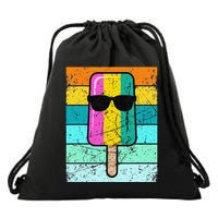 Summer Popsicle Funny Ice Cream Beach Pool Party Drawstring Bag